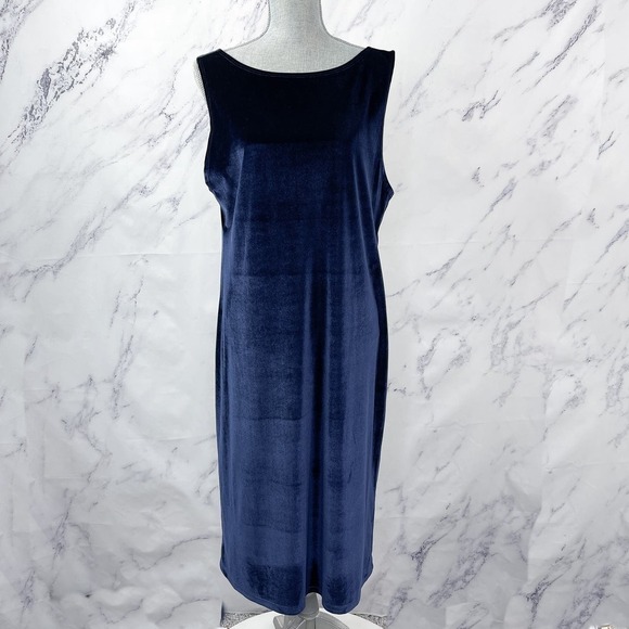 Reformation | Navy Blue Velour Dress | XL - Picture 1 of 10